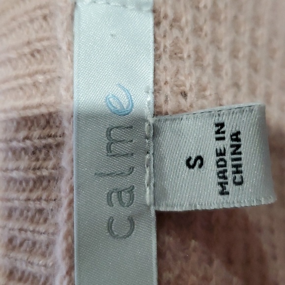 Calme Johnny Was cashmere soft waffle knit 2 tone pink sweater - Picture 5 of 6